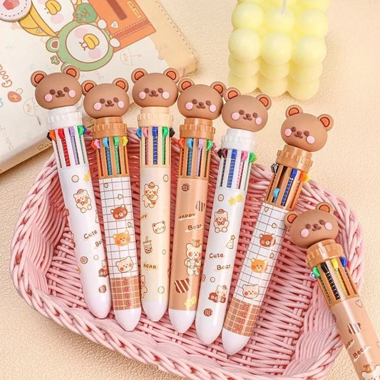 Cute Baby Bear 10-in-1 Multicolor Ballpoint Pen