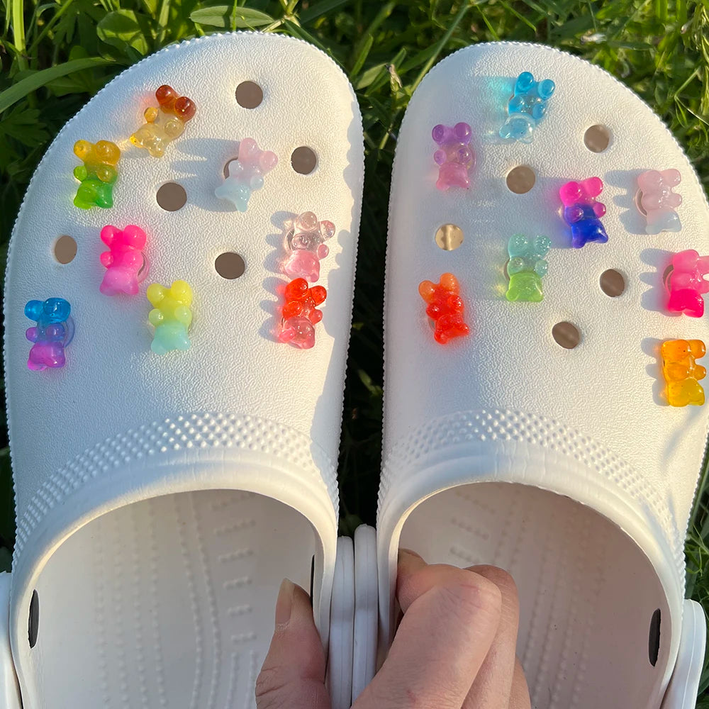 Rainbow Gummy Bear Croc Charms (16pcs)