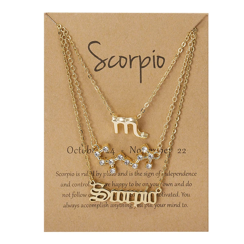 3 Piece Zodiac Necklace
