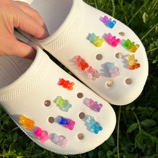 Rainbow Gummy Bear Croc Charms (16pcs)