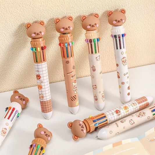 Cute Baby Bear 10-in-1 Multicolor Ballpoint Pen